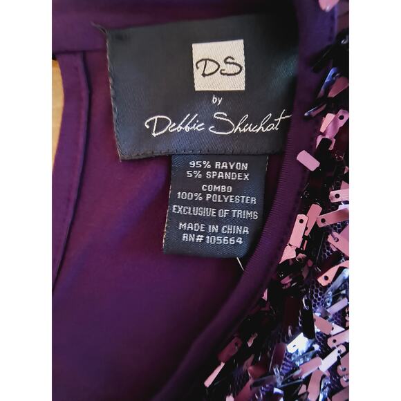 DS by Debbie Shuchat Sequin Tank Top Women's Size M Purple Sleeveless Party Cami - Picture 2 of 16